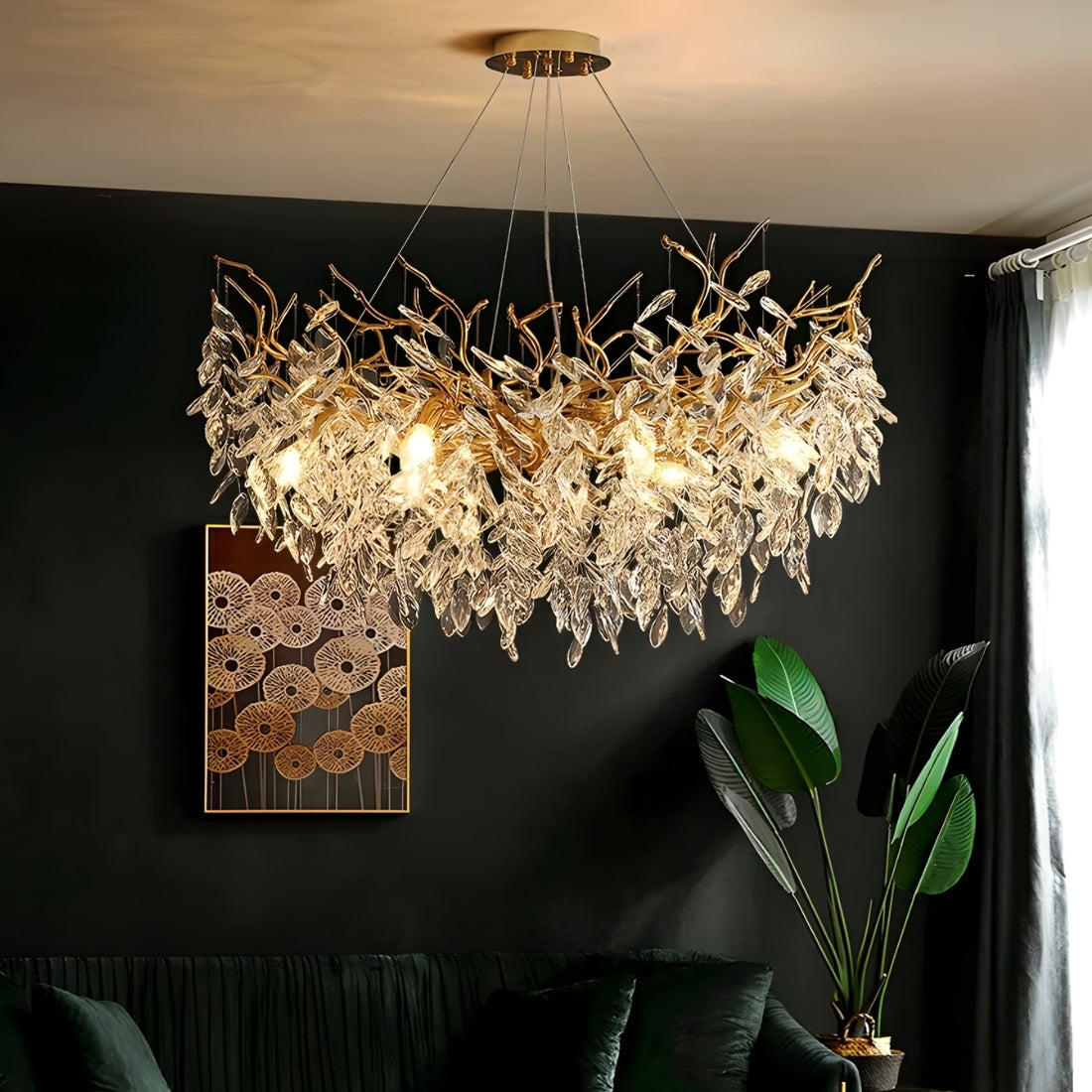 Lampadario Rami di Cristallo Ø60cm