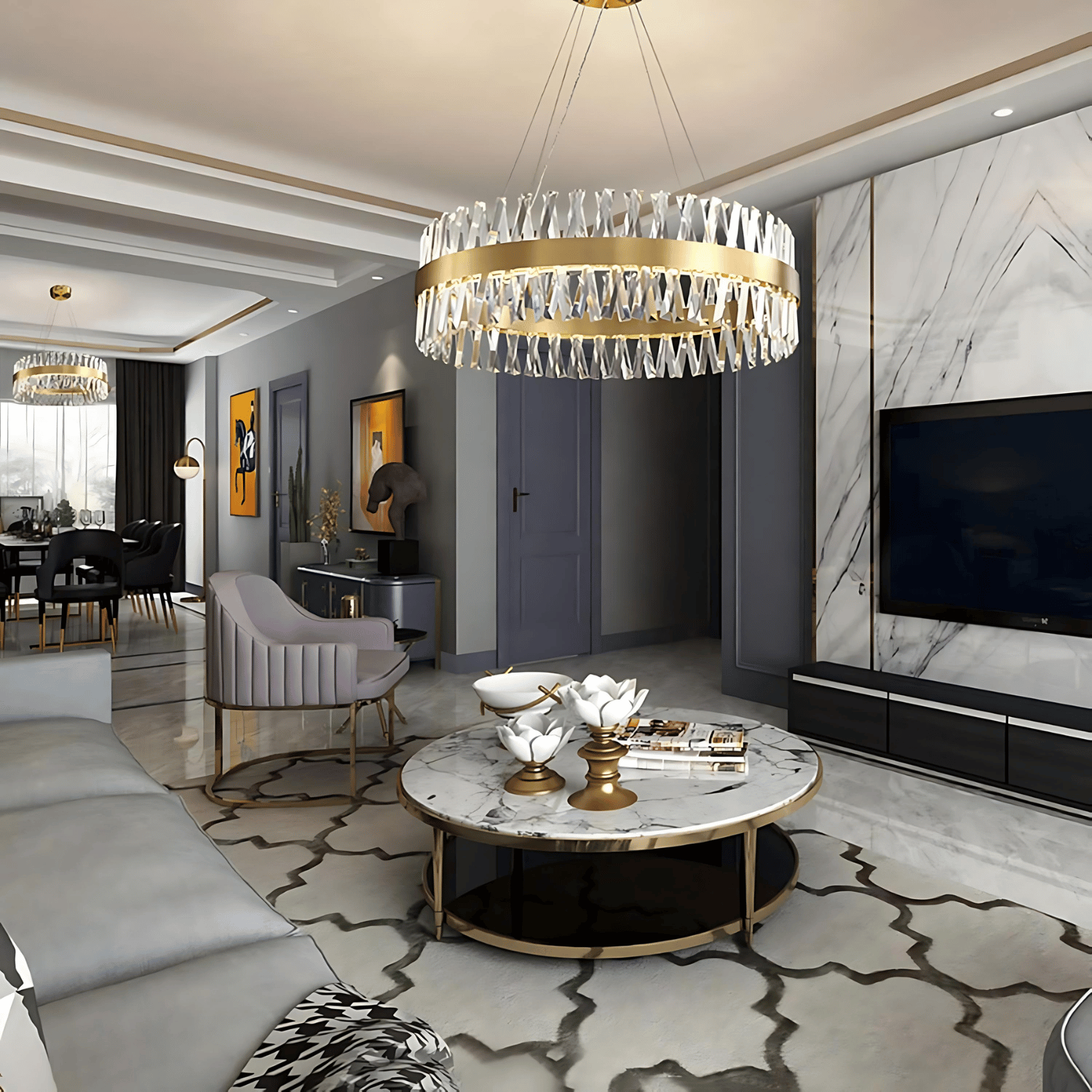 Lampadario in Cristallo Rimini Ø60 cm