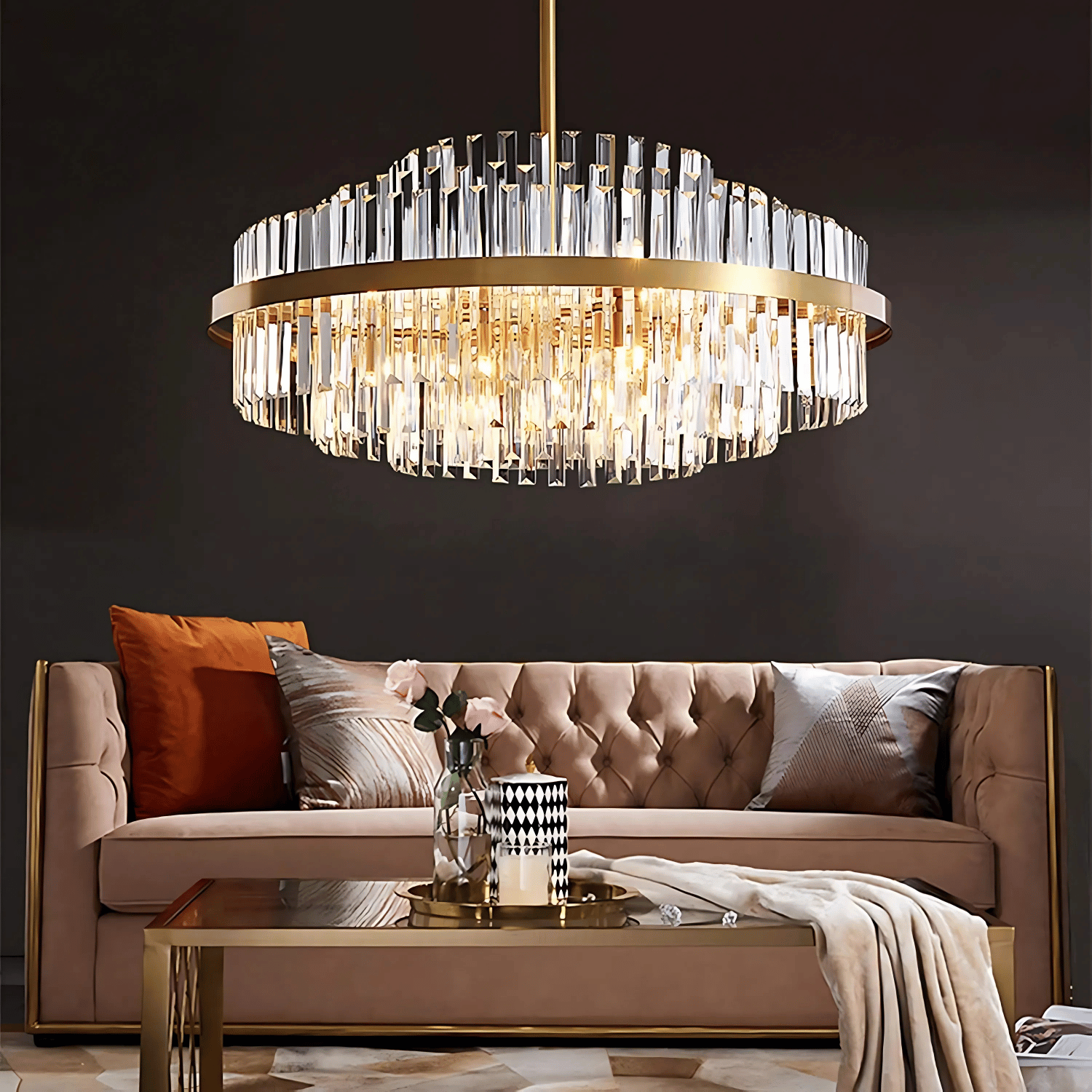 Lampadario in Cristilla NARCISO Ø68 cm