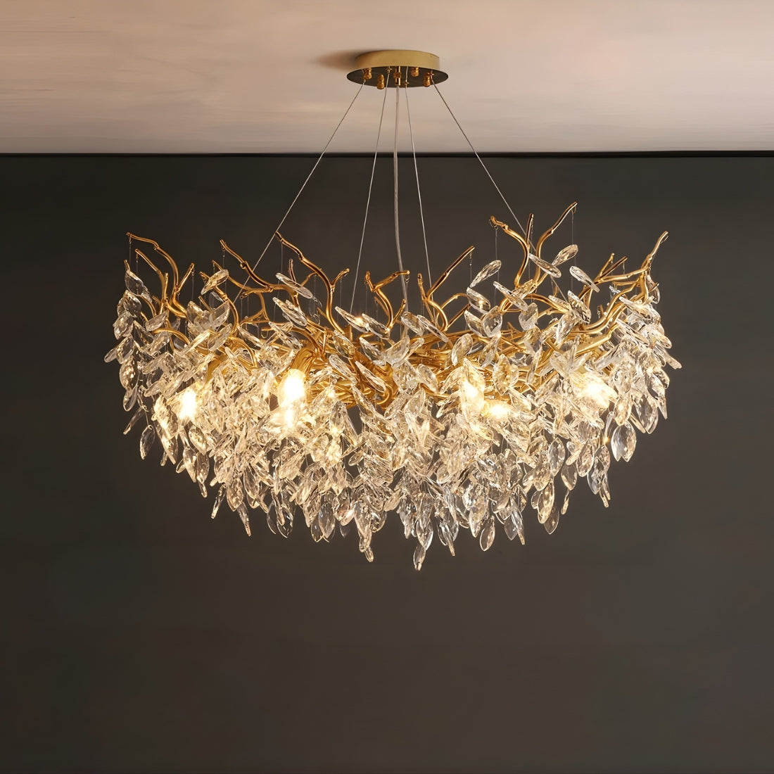 Lampadario Rami di Cristallo Ø60cm