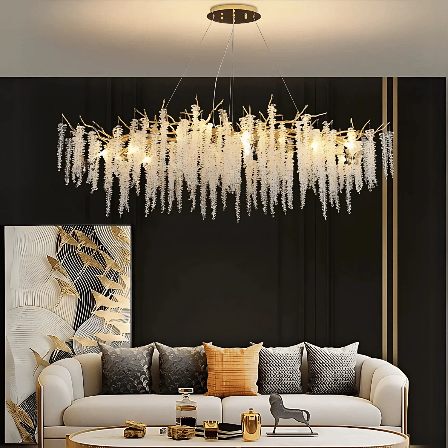 Lampadario in Cristallo con Pendenti DEER