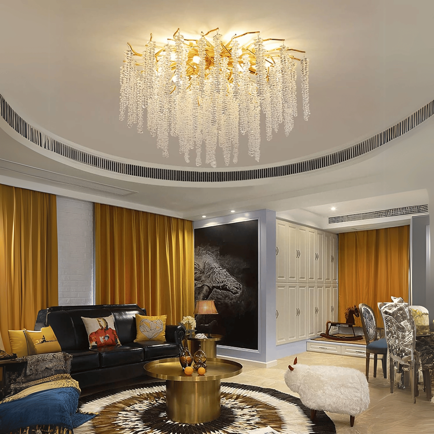 Lampadario DEER in Cristallo con Pendenti Ø60 cm