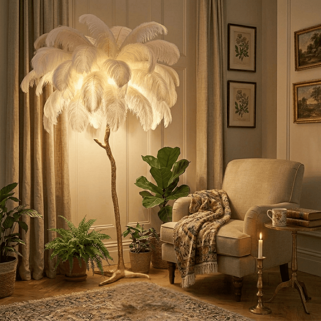 Lampada da terra Piumata